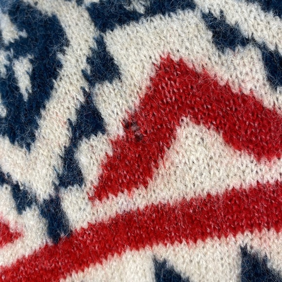 Christmas Beige and Red Fuzzy Fair Isle Knit Cardigan - Picture 11 of 15